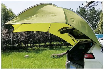 Car Rear Sunshade Canopy - Green Polyester 2 Poles