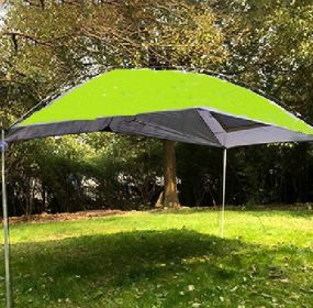 Car Rear Sunshade Canopy - Green Polyester 4 Poles