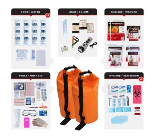 3 Person Comfort Survival Kit, Dry Bag