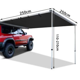 Car Side Sunshade Canopy 2.5M X 2.5M - Black