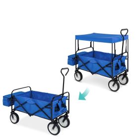 Collapsible Utility Wagon Cart w/ Canopy - Blue