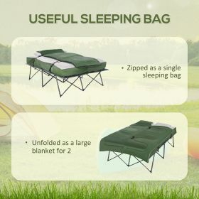 Portable Double Cot Tent w/ Mattress Foot Pump Pillows