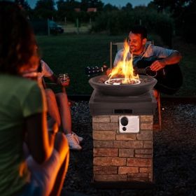 40,000 BTU Outdoor Propane Burning Fire Bowl Firepit Heater