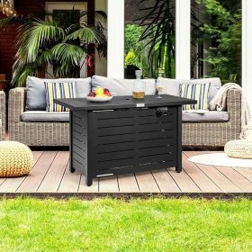 60,000 BTU Brown Rectangular Portable Propane Fire Pit Table