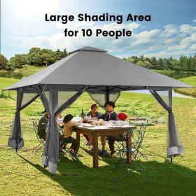 Heavy Duty Metal Frame Pergola Gazebo with Beige Canopy