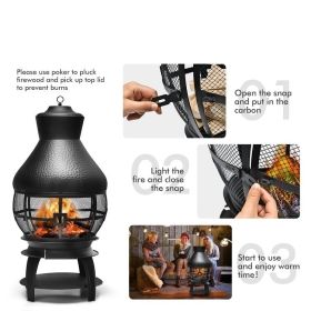 Portable Patio Wood Burning Chimenea Fireplace