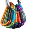 Aluminum D-Ring Locking Carabiner, Light But Strong Pack of 10