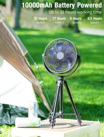 10000mAh Rechargeable 8'' Battery Powered Pedestal Fan