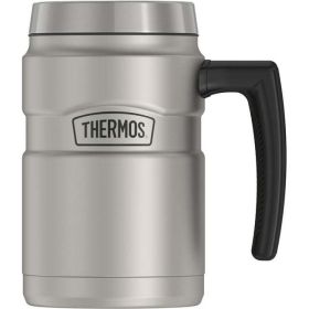 Thermos 16 Oz Vacuum Insulated Mug, Matte Stainless Steel