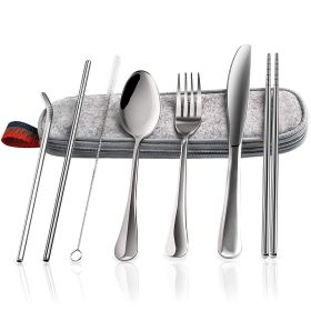 8Pcs Travel Silverware Set with Case