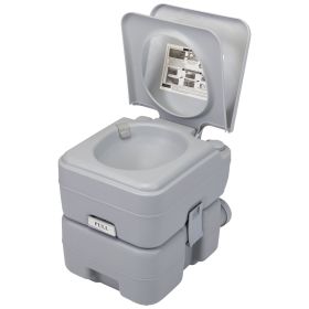 Portable Camp Push-rod Toilet, 20L/5.3 Gallons Detachable Tank