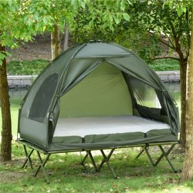 Foldable Double Cot Tent w/ Mattress, Pump, and Bedspread