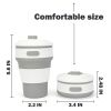 2Pcs Silicone Collapsible Travel Cup With Lids For Adults