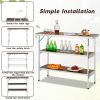 Folding Camping Table With 2-Tier Open Shelves