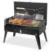 Portable Charcoal Grill Foldable w/ 3 Adjustable Heights