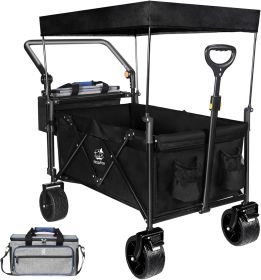 Collapsible Wagon Heavy Duty Cart with Removable Canopy