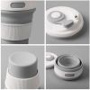 2Pcs Silicone Collapsible Travel Cup With Lids For Adults