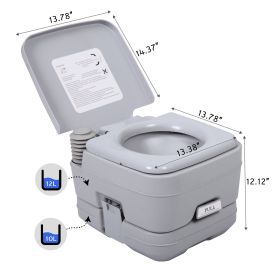 Portable Toilet, 2.6 Gallon Flushable Camping Toilet