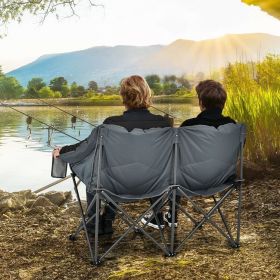 Heavy Duty Steel Structure Double Folding Chair w/ Carry Bag