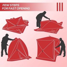 Speed-Quick Set-Up Ice Shelter w/ Storage Bag - Bold Red