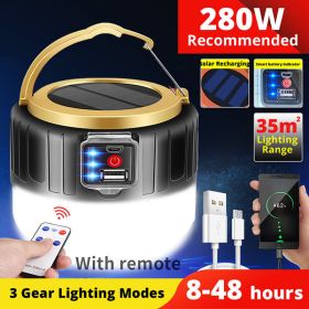 Solar Camp Lamp; LED Rechargeable Lantern For Camping