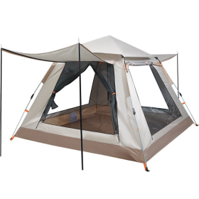 Fully Automatic Camping Tent Rain Proof Multi Person (Tent Color*: Base Beige plus Tide Mats)