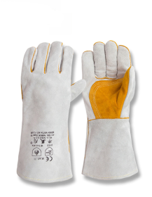 Welder cowhide gloves (Gloves Color: White, Glove Size: Long)