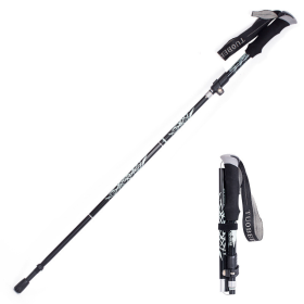 Ultralight Aluminum Alloy 5Sections Adjustable Trekking Poles (Trekking Pole Color: Black, Pole Length: Long)