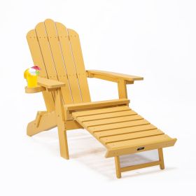 TALE Folding Adirondack Chair With Pullout Ottoman Oversized (Option: AC02Y)