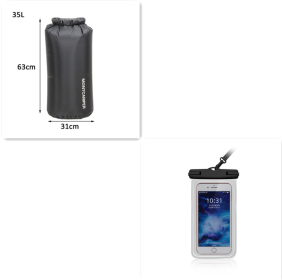 Nylon Light Outdoor Waterproof Skin Pack Waterproof Bag (Waterproof Bags Color: Black Set, Waterproof Bags Capacity: 35L)