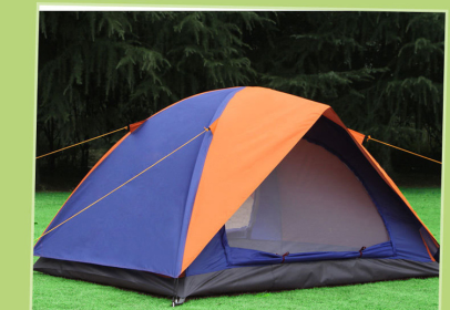 Windproof And Rainproof Camping Tent (Double Camp Tent Color: Orange Blue)