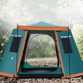 Outdoor 3-4-5-6 People Fully Automatic Camping Tent (Tent Color 3: Green, Tent Size: Large)