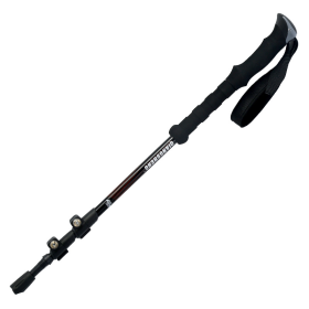 Outdoor Straight Handle Trekking Pole With Outer Lock (Trekking Pole Color: Black)