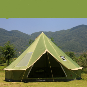 Yurt Tent Outdoor Camping Pyramid Chimney Sunscreen (Yurt Tent Color: Green)