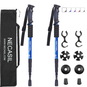 Newcastle Four-section Trekking Straight Trekking Poles (Trekking Pole Colors: Blue)