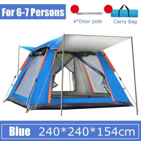 OutdoorSpeed Opening Camping Tent Rainproof Multi-person (Tent Options: Blue Tent)