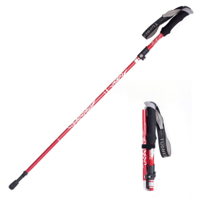 Ultralight Aluminum Alloy 5Sections Adjustable Trekking Poles (Trekking Pole Color: Purple, Pole Length: Long)