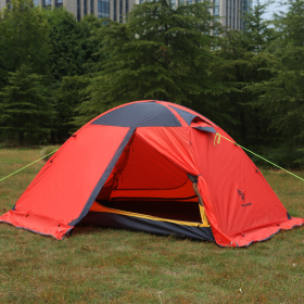 Outdoor Camping Camping Double-layer Aluminum Pole Tent (Pole Tent Color: Red)