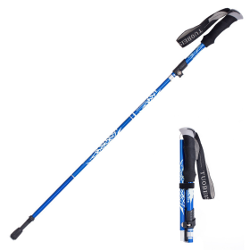 Ultralight Aluminum Alloy 5Sections Adjustable Trekking Poles (Trekking Pole Color: Sky Blue, Pole Length: Long)