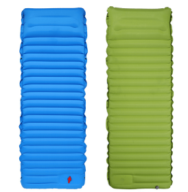 Camping Foot Type Automatic Portable Inflatable Mat (Inflatable Bed Color: Blue with Green)