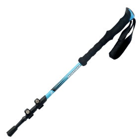 Outdoor Straight Handle Trekking Pole With Outer Lock (Trekking Pole Color: Sky Blue)