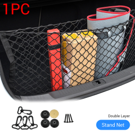 Three-column Luggage Net Trunk Storage Net Bag (Trunk Storage Net: Stand Net 1pc)