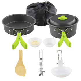 Portable camping cooker stove (Cookware Sets: Green B Set)