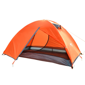 Outdoor Camping Double-layer Camping Tent (Camping Tent Color: Aluminum Rod Orange)