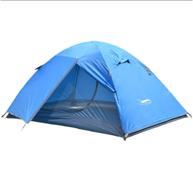 Outdoor Camping Double-layer Camping Tent (Camping Tent Color: Glass Rod Blue)