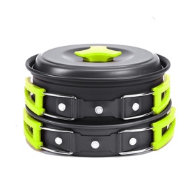 Portable camping cooker stove (Cookware Sets: Green Pot)