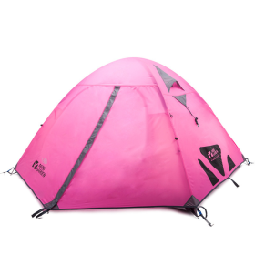 Tent Double Double Aluminum Pole Camping Outdoor Camping (Double Camp Tent Colors: Pink)