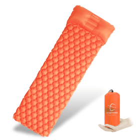 Outdoor Camping Inflatable Honeycomb Mattress Tent (Honeycomb Mattress Color: Orange)