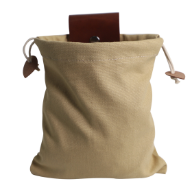 Leather Foraging Bag Collapsible For Hiking (Fabric: Leather, Fabric Color: Khaki)