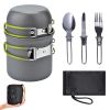 Outdoor Pot Set For 1-2 People Camping Cooker With Cutlery